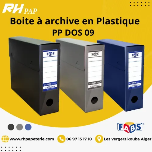 Boite à archive en Plastique PP Dos 9