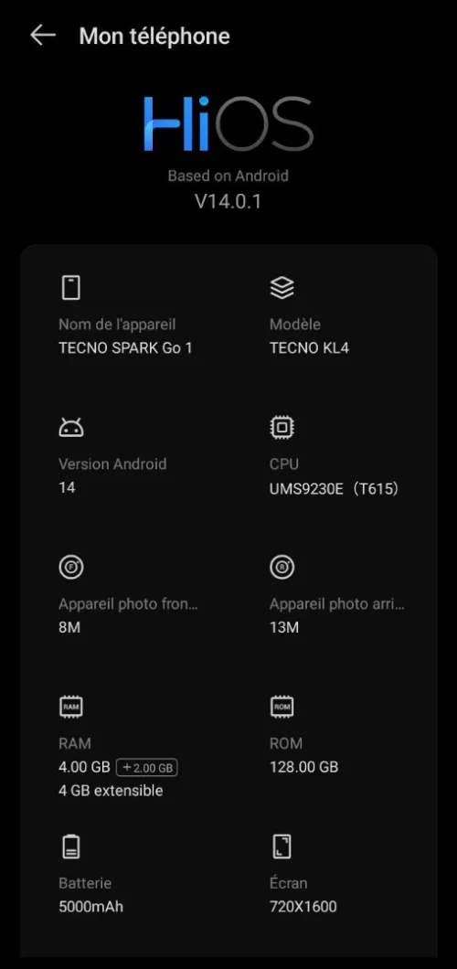 TECNO SPARK Go 1 TECNO KL4