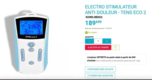 Electro Stimulateur anti douleur - Tens Eco 2