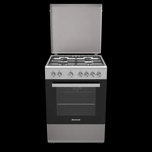 cuisiniere brandt 4 feux gris gaz electric bme62401sxa
