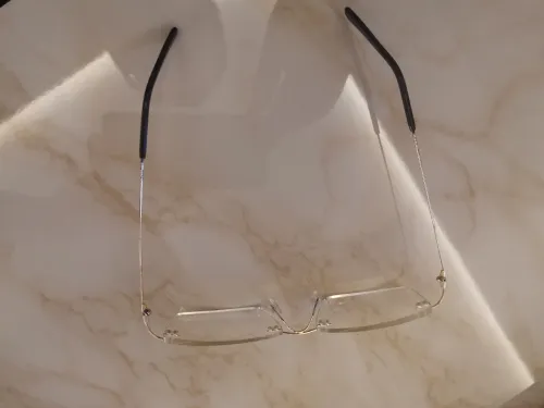 Lunettes carrées percées sans monture en métal unisexe