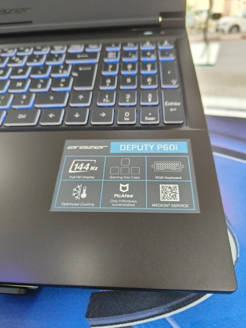 Erazer Deputy P60i i5 12450H 32GO 512SSD 15.6 FHD 144Hz RTX 4060 8GO JAMAIS UTILISÉ SOUS EMBALLAGE