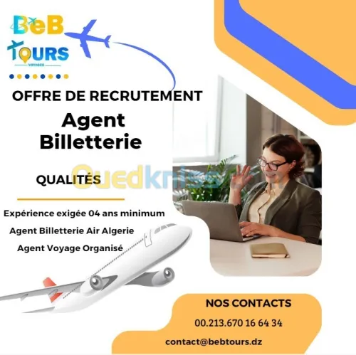 Recrutement Immédiat Agent Billetterie