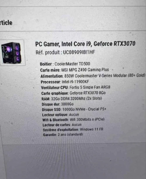 PC Gamer, Intel Core i9, Geforce RTX3070