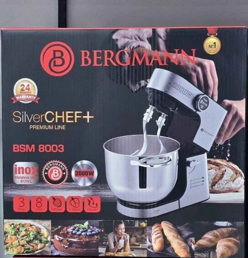 Pétrin Bergmann BSM 8003 - 8L 2000W INOX AFFICHEUR DIGITALE/MINUTEUR