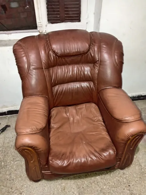 Salon en cuire et hêtre