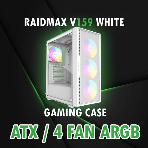 RAIDMAX V159 / GAMING CASE / 4 FAN ARGB / BLACK / ATX