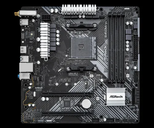 ASRock B450M/AC R2.0 / MOTHERBOARD / 4 SLOTs RAM / WIFI / AM4