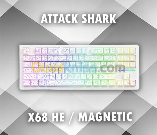 ATTACK SHARK X68 HE / MAGNETIC KEYBOARD / WHITE CONTOUR LINE / WIRED