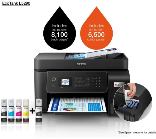 IMPRIMANTE EPSON ECOTANK L5290 MULTIFONCTION A RESERVOIR COULEUR 4IN1 A4/WI-FI/ADF/FAX