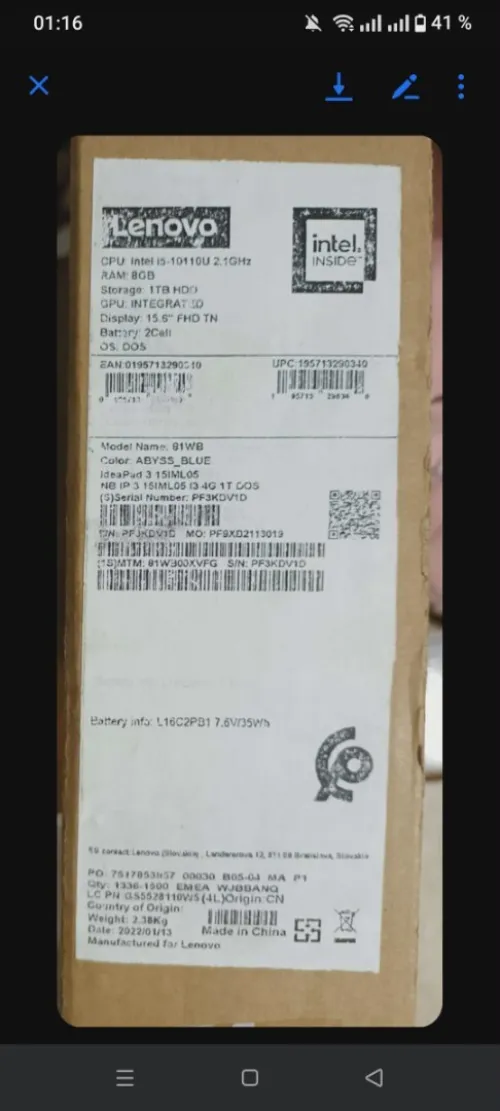 Lenovo IdeaPad 3 15IML05 Neuf sous emballage