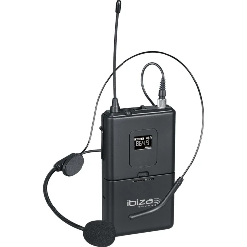 DOUBLE RECEPTEUR UHF AVEC BOITIER CEINTURE, MICRO MAIN, MICROS SERRE-TETE ET CRAVATE