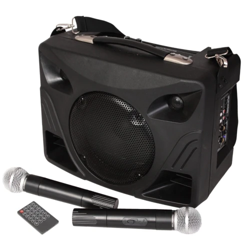 SYSTEME DE SONORISATION PORTABLE RECHARGEABLE AVEC LECTEUR USB MP3/SD, 2 MICROS UHF & BLUETOOTH