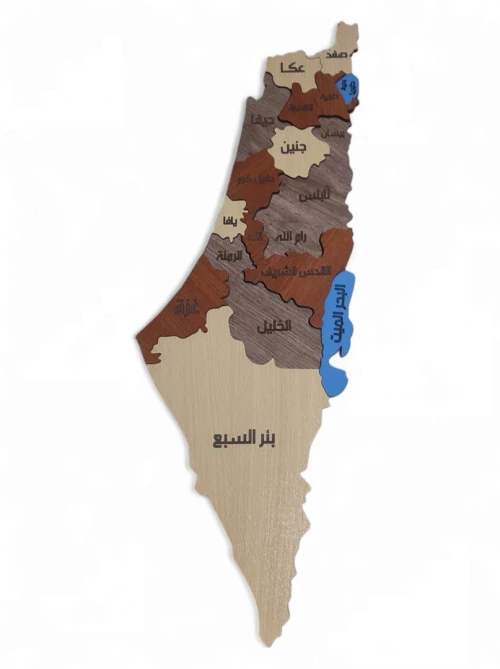 Carte géographique Algérie 3D bois 58 wilayas ou 69