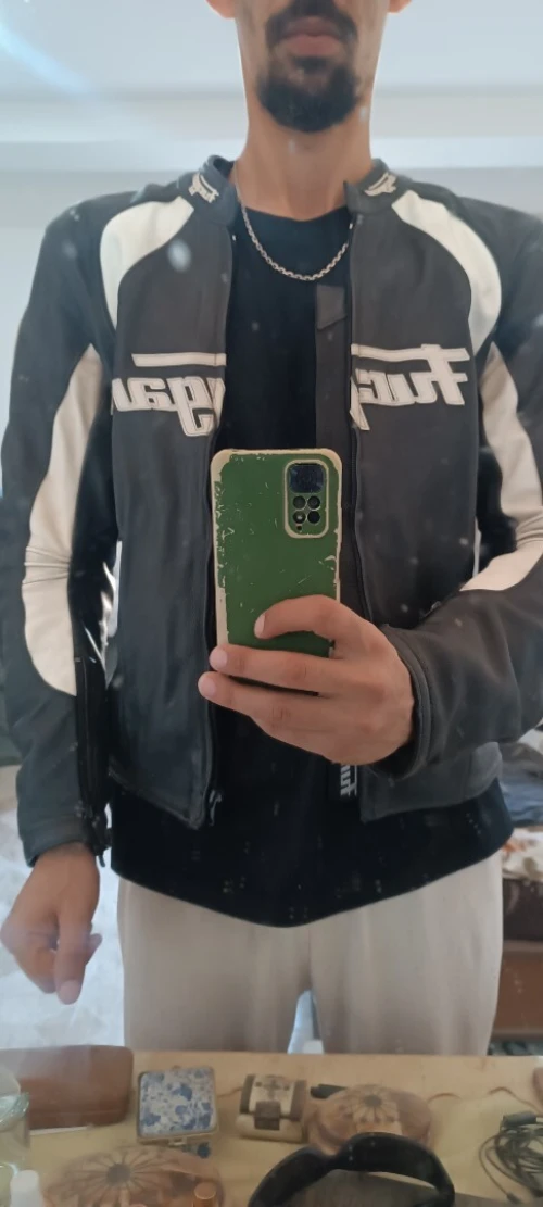 Veste cuir moto blouson ensemble 