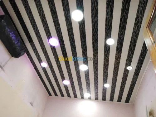 Faux plafond PVC cuisine douche toilette avec BA13