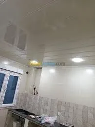 Faux plafond PVC cuisine douche toilette avec BA13