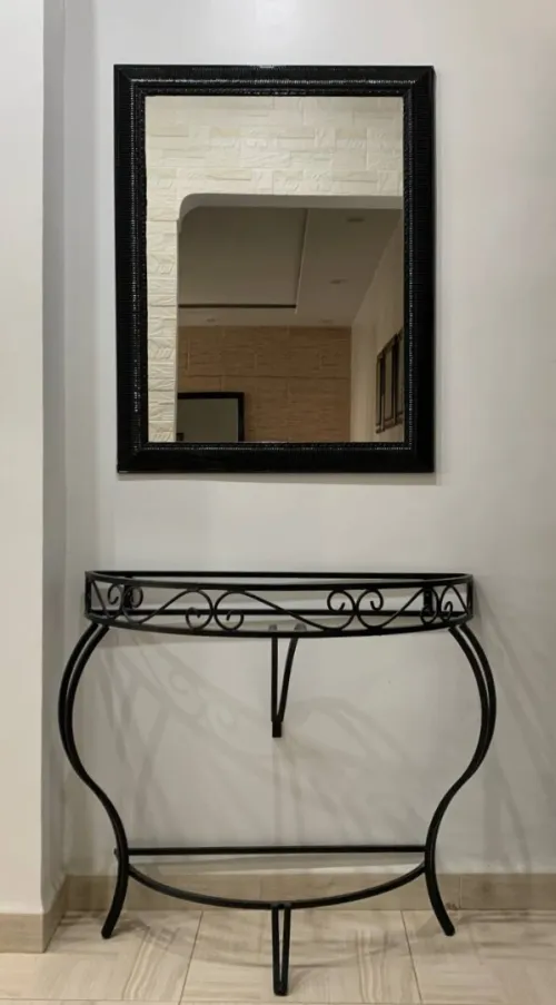 Console murale en fer forgé + miroir