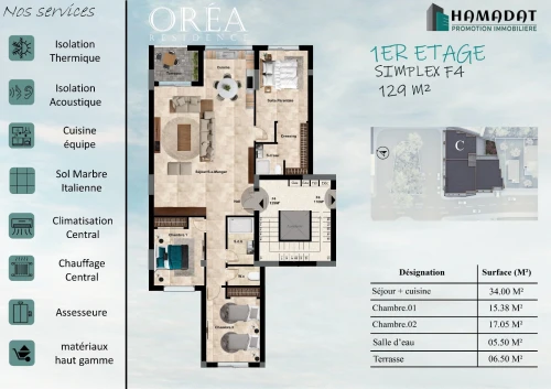 Vente Appartement F4 Alger Dely brahim