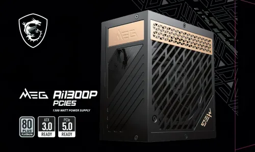 ALIMENTATION MSI MEG Ai1300P PCIE5 1300W PLATINUM FULL MODULAIRE