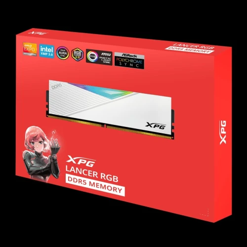 RAM XPG DDR5 LANCER ECC RGB 32GB 6400MHZ WHITE / BLACK (UNIQUEMENT EN CONFIGUE لا تباع وحدها)