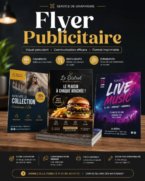design de menu restaurant, logo, carte de visite, conception et impression