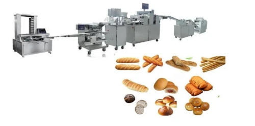 Ligne de production du pain industriel, madeleine, croissants  et de pain au lait moelleux.