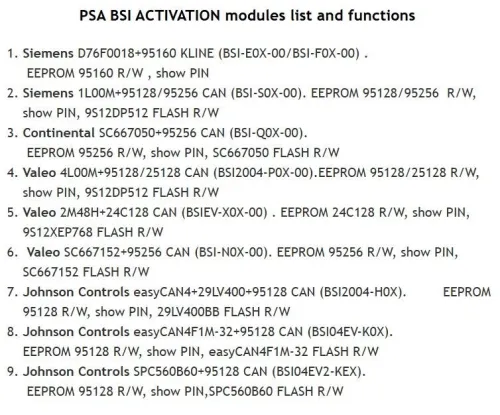 IO TERMINAL MULTI TOOL PSA BSI ACTIVATION