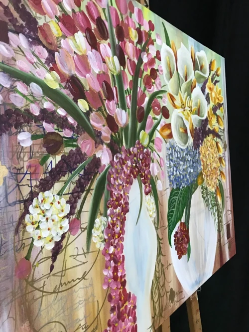 Cadre tableau sur toile en coton peinture acrylique 100%