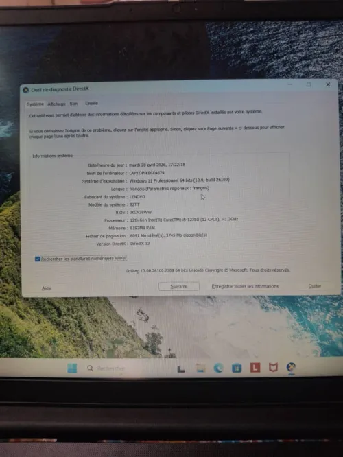 Lenovo v15 g3 i5 12th generation