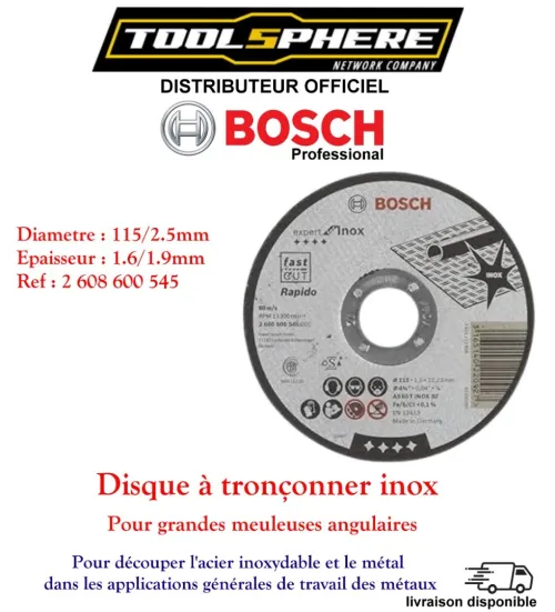Disque a tronçonner Expert inox 115mm Bosch