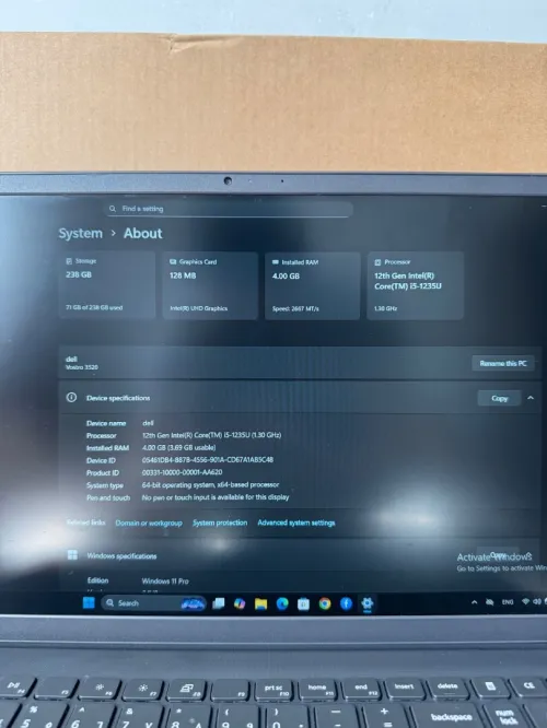 Dell vostro 3520 i5-12350u/4gb/256ssd