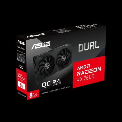 CARTE GRAPHIQUE ASUS DUAL Radeon RX 7600 EVO OC Edition 8 Go GDDR6 Neuf Sous Emballage