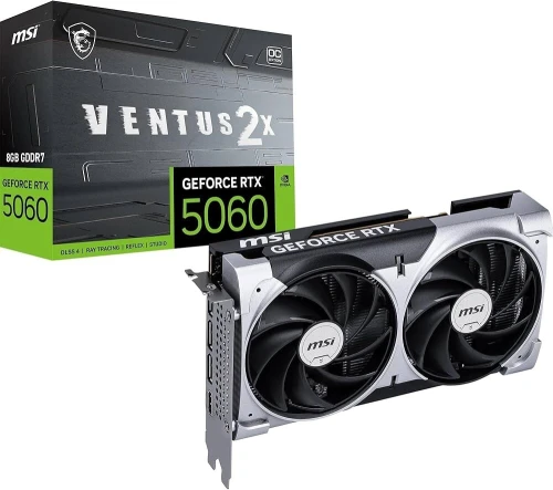 CARTE GRAPHIQUE MSI VENTUS X2 GeForce RTX 5060 8GB GDDR7 OC Edition Neuf