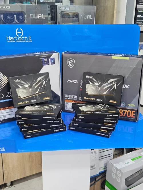 RAM DDR4 NETAC SHADOW II 16GB (8X2) 3200MHz BLACK GAMING Memory