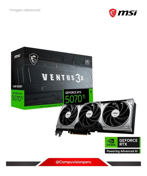 CARTE GRAPHIQUE MSI VENTUS 3X RTX 5070TI 16GB GDDR7 OC NEUF SOUS EMBALLAGE