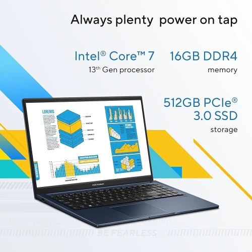 LAPTOP ASUS VIVOBOOK X1504VA CORE I7-1355U DDR4 16GB SSD 512GB NVME ECRAN 15.6" FHD NEUF SOUS EMBALLAGE