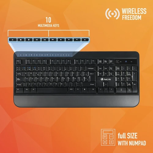 Kit Clavier et Souris sans Fil Bluetooth 4.0 ou USB, Multi Appareils, AZERTY Français NGS