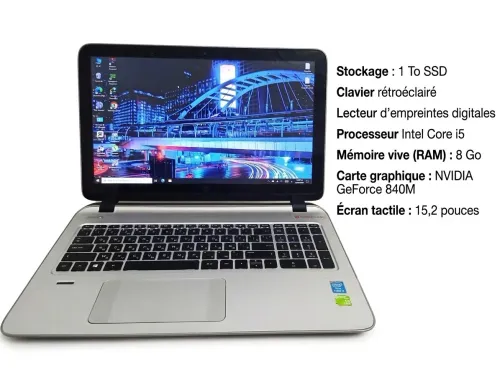 Pc HP envy  Intel i5/RAM 8 Écran tactile Stockage :1TB (1000Go)
