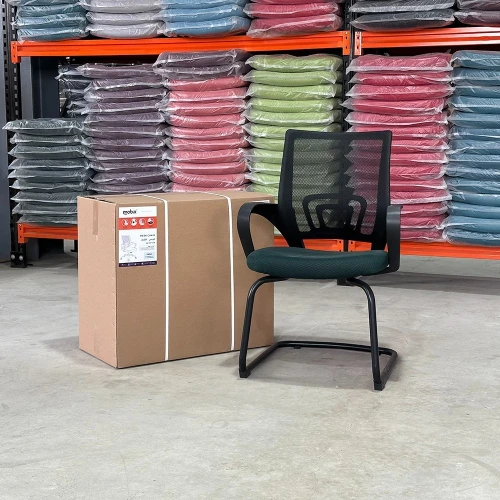 CHAISE BUREAU VISITEUR FILET EN COULEUR VERT Fonçé