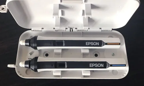 Paire de 2 stylos Epson compatibles avec les projecteurs interactifs Epson modèle ELPPN05