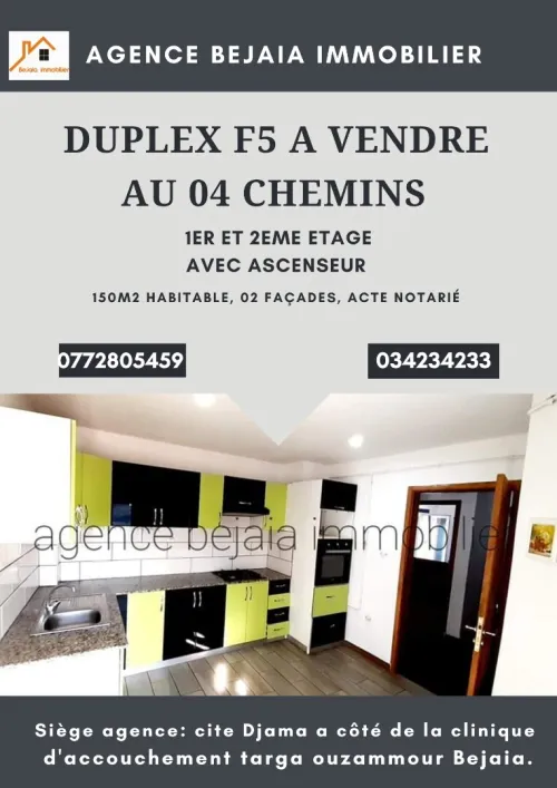 Vente Appartement Duplex F5 Béjaïa Bejaia