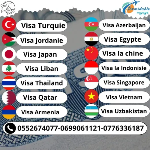 VISAS , tous les visas affichés sont disponibles