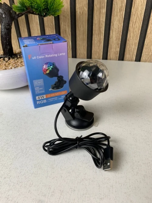 Lampe d ambiance LED USB pour voiture avec rotation automatique RGB