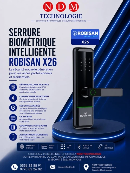 SERRURE BIOMÉTRIQUE INTELLIGENTE ROBISAN X26