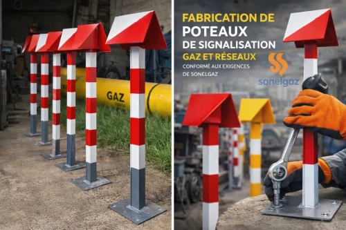 Fabrication de poteaux de signalisation pour réseaux gaz ,Spécifications Sonelgaz