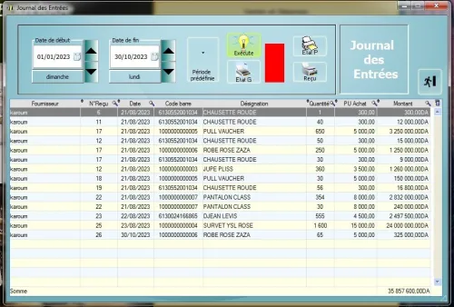 LOGICIEL GESTION VENTE ET GESTION DU STOCKS