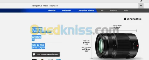 Objectif LUMIX G X VARIO 35-100mm