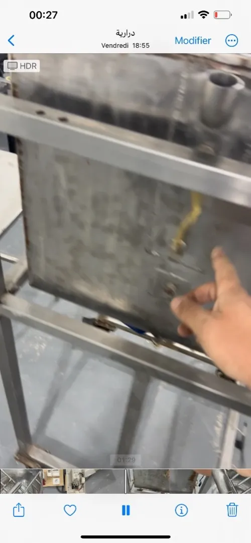 Mélangeur horizontal avec bain marie avec moteur réducteur et commande variateur ABB 