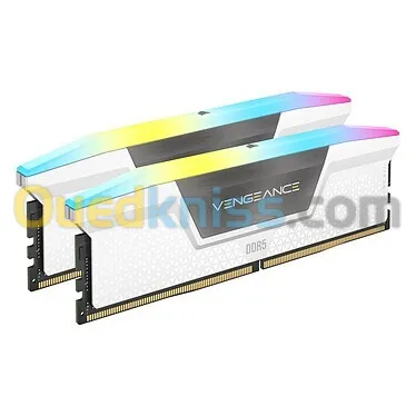 Corsair Vengeance RGB DDR5 64 Go (2 x 32 Go) 6400 MHz CL32 - Blanc